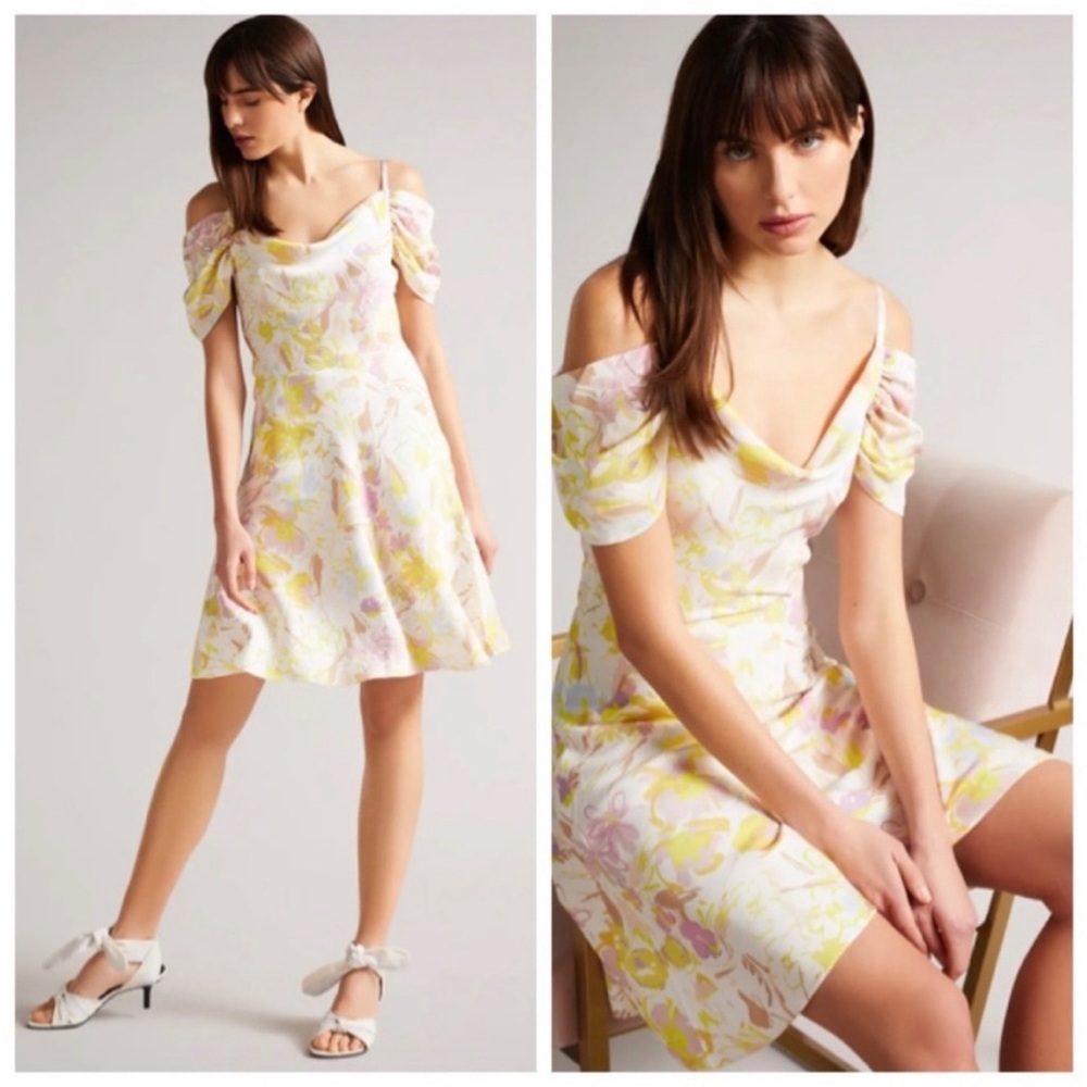 Ted Baker NWT Dress sz 6 US Ted Baker 2 Off Shoulder Floral Ted Baker $325